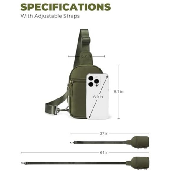 Small Sling Bag for Women and Men Crossbody Bags Trendy Fanny Packs - Picture 6 of 6